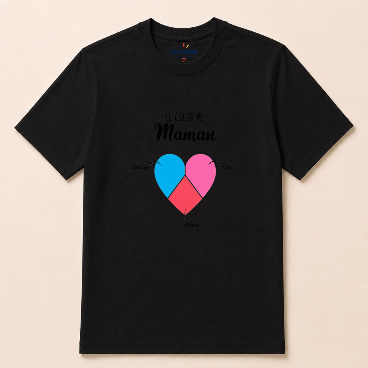 T-shirt Maman personnalisé – Cœur partagé – vue 5