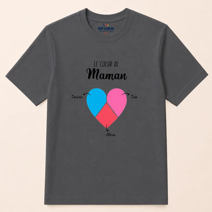 T-shirt Maman personnalisé – Cœur partagé – vue 8