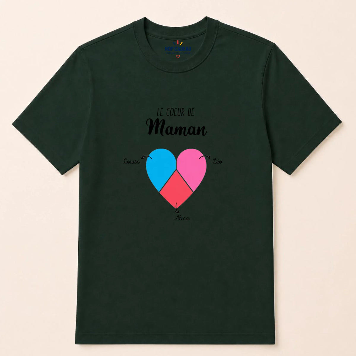 T-shirt Maman personnalisé – Cœur partagé – vue 9