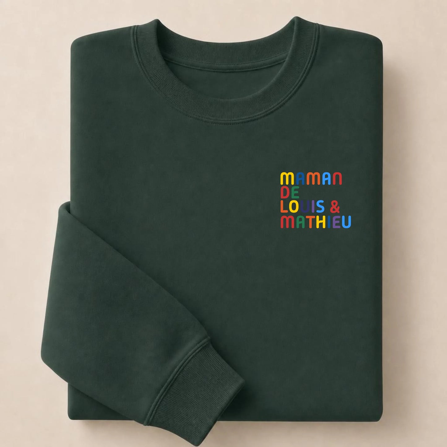 T-Shirt personnalisé Maman - Prénoms multicolore brodé – vue 27