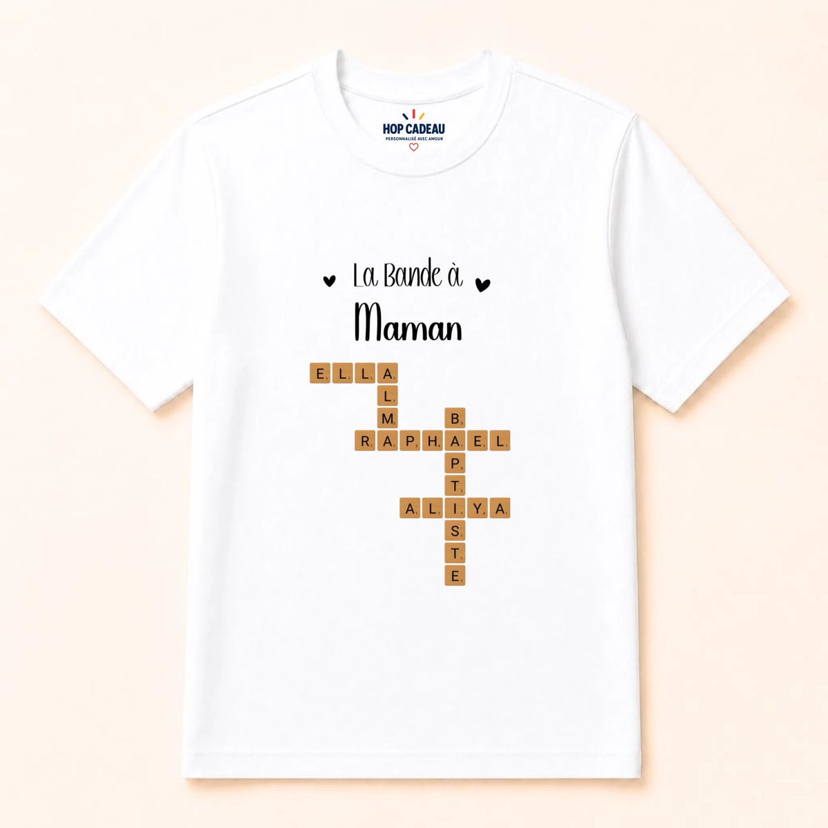 T-shirt Maman personnalisé – Prénoms façon Scrabble – vue 3