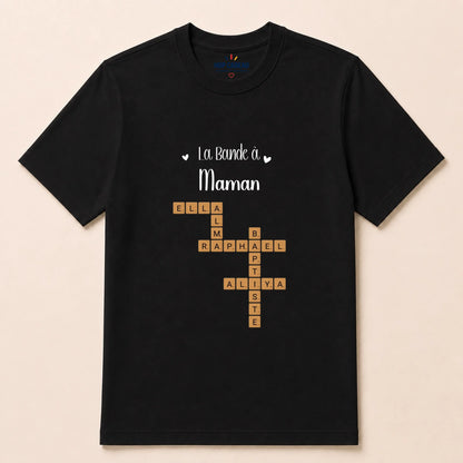 T-shirt Maman personnalisé – Prénoms façon Scrabble – vue 4