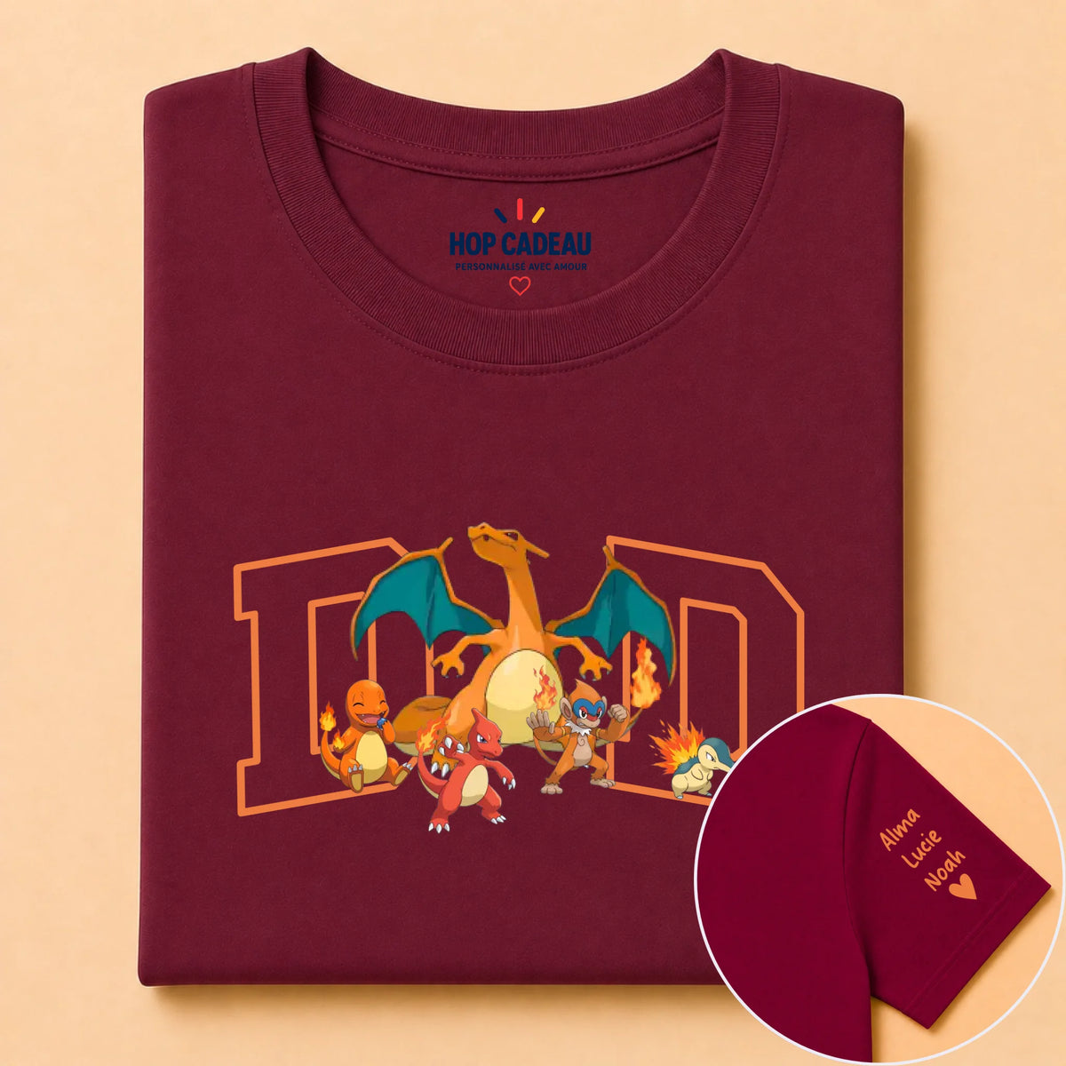 T-shirt Papa personnalisé – Ses petits monstres – vue 12