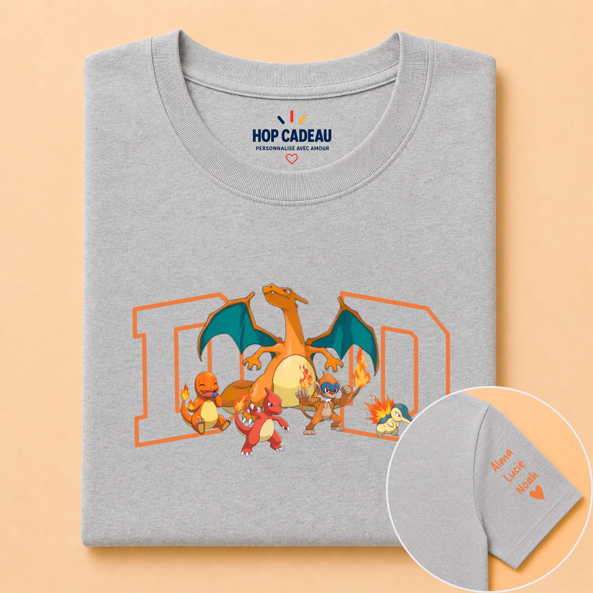 T-shirt Papa personnalisé – Ses petits monstres – vue 14