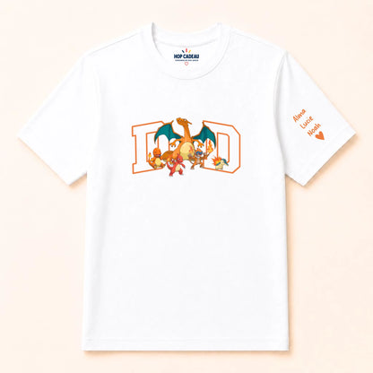 T-shirt Papa personnalisé – Ses petits monstres – vue 2