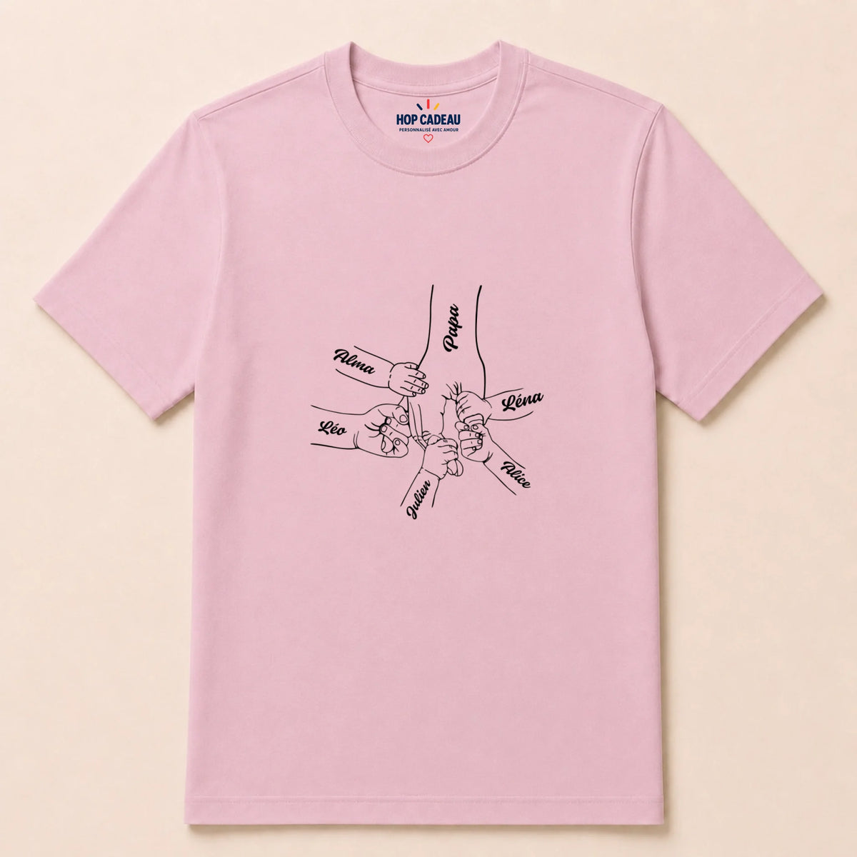 T-shirt personnalisé papa - Mains des enfants – vue 13