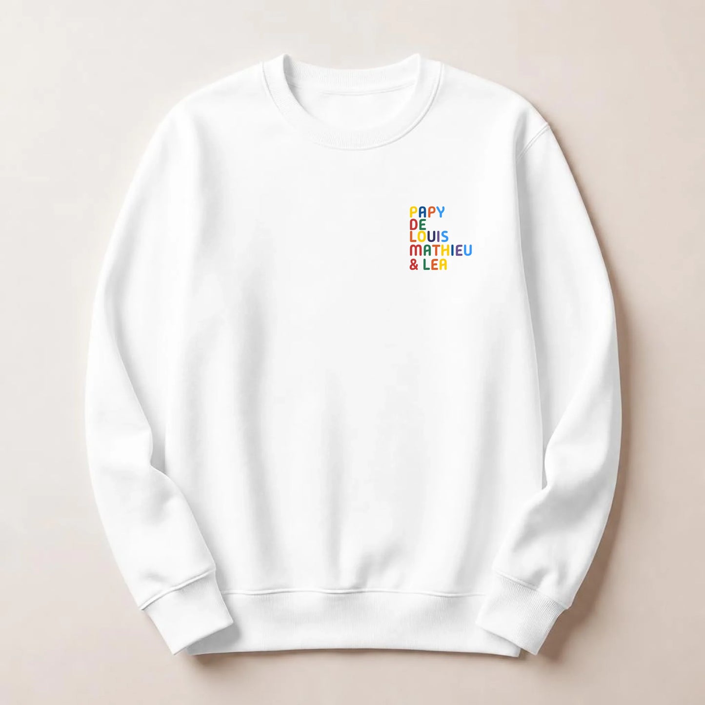 T-Shirt personnalisé Papy - Prénoms multicolore brodé – vue 15