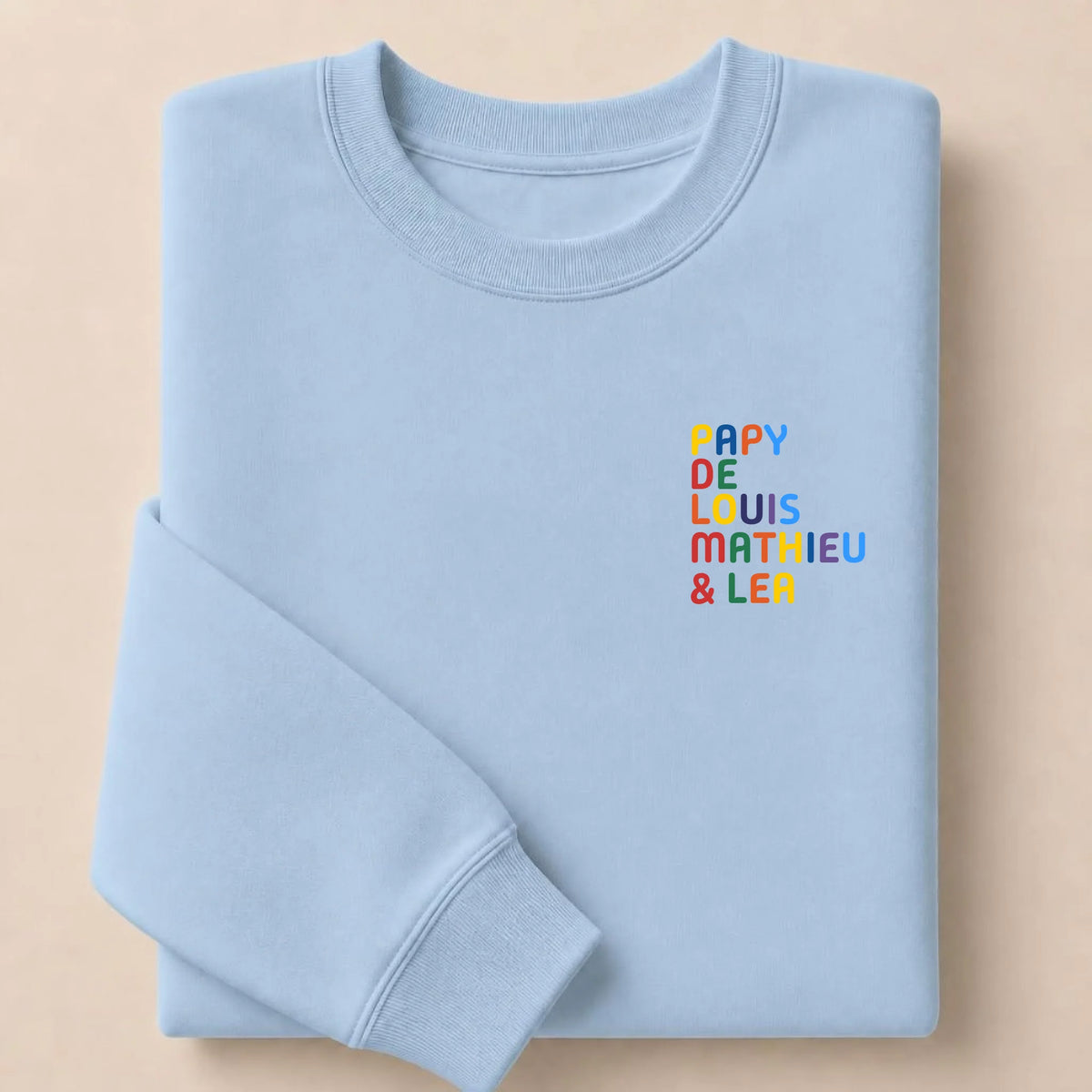 T-Shirt personnalisé Papy - Prénoms multicolore brodé – vue 24