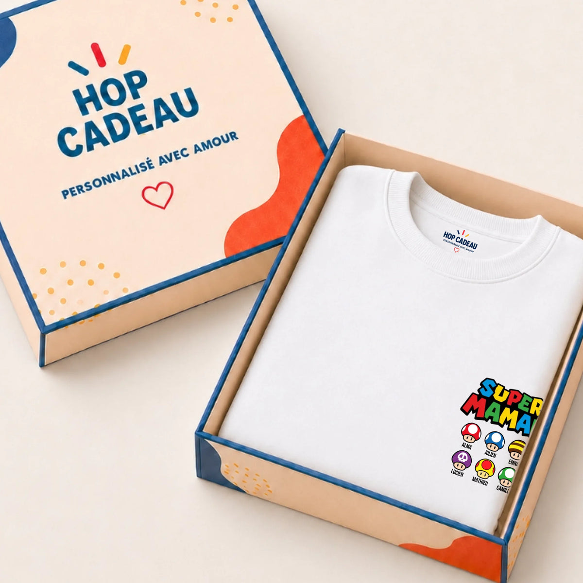 T-shirt Super Maman personnalisé – Prénoms des enfants – vue 16
