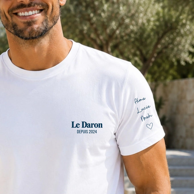 T-shirt personnalisé papa - Le Daron depuis