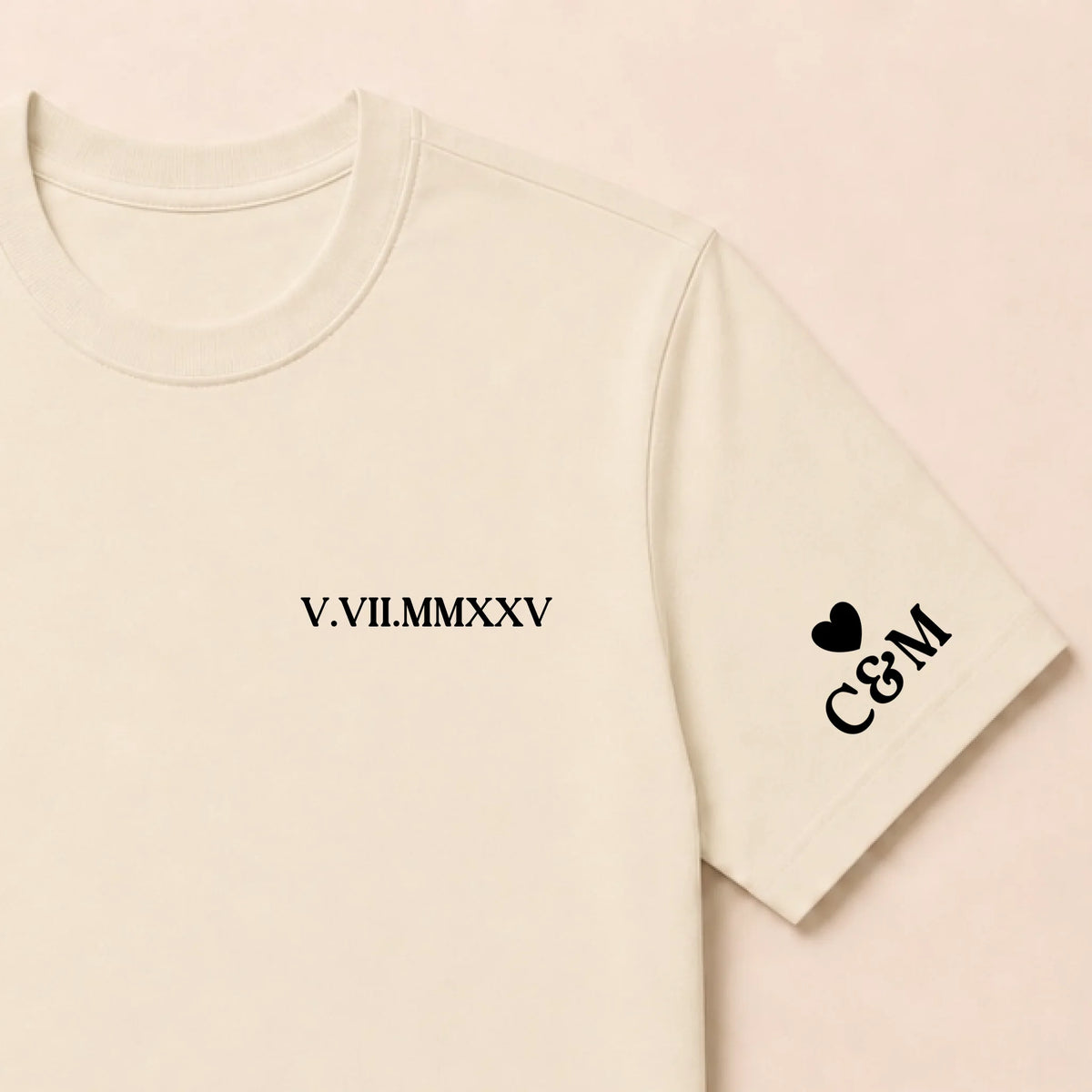 Tee Shirt personnalisé couple brodé date – vue 13