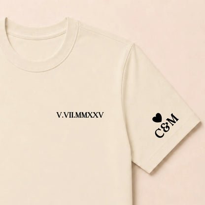 Tee Shirt personnalisé couple brodé date – vue 13