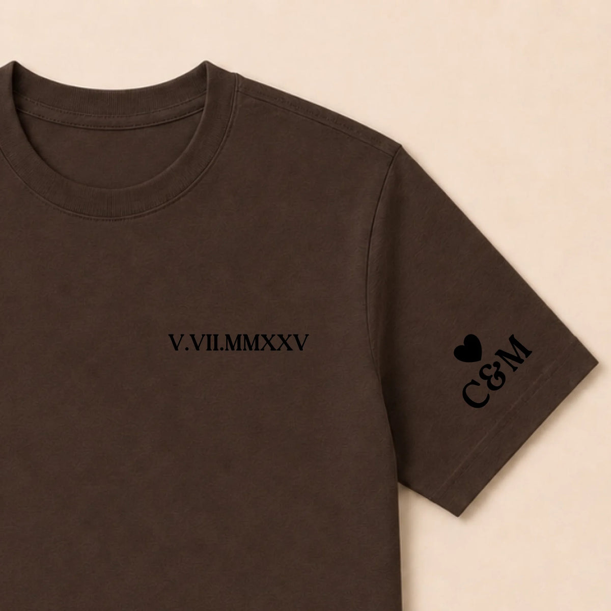 Tee Shirt personnalisé couple brodé date – vue 19