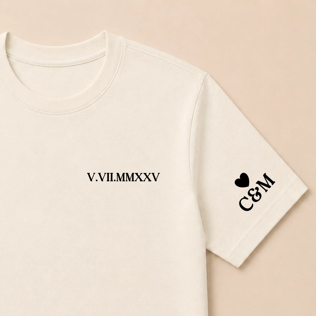 Tee Shirt personnalisé couple brodé date – vue 20