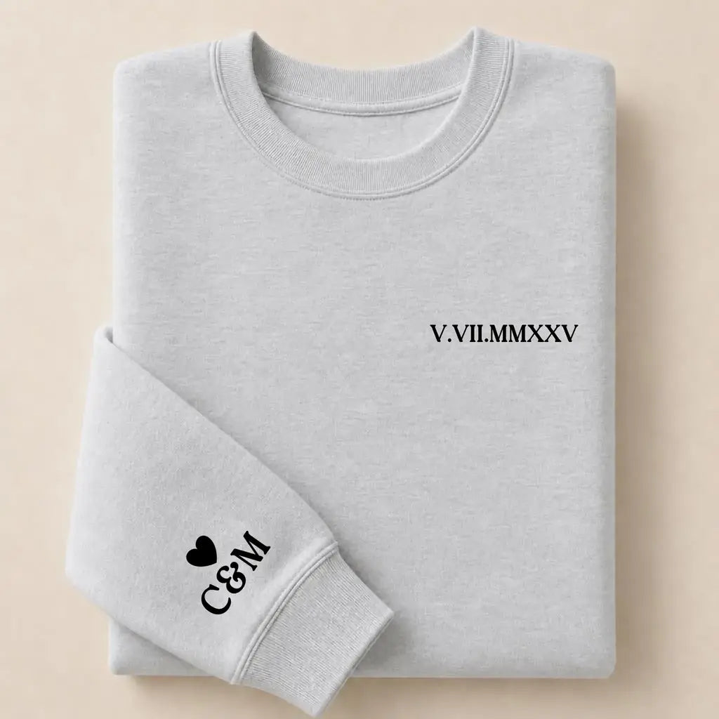 Tee Shirt personnalisé couple brodé date – vue 35