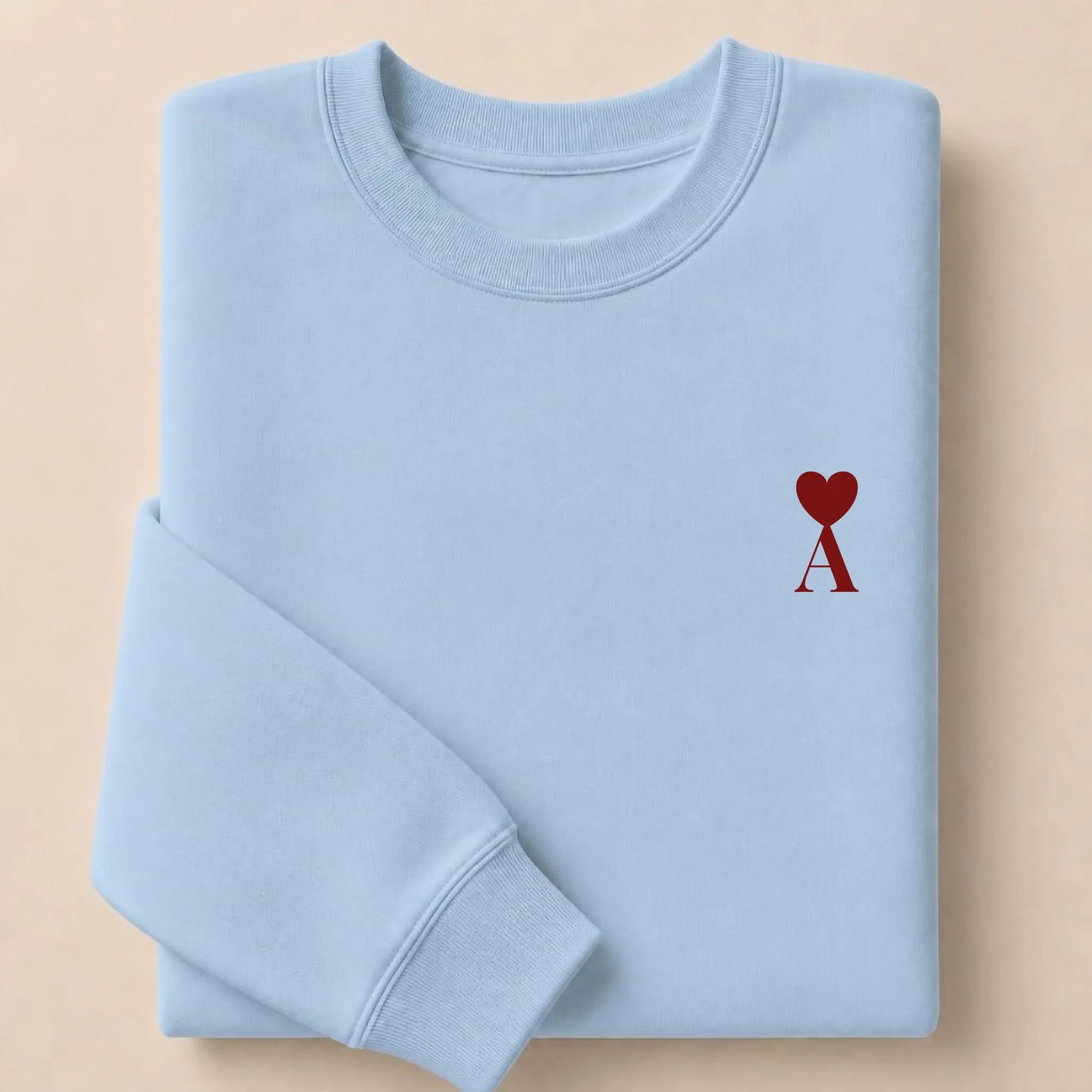 Tee Shirt personnalisé couple initiale – Hoodie Broderie Droite Rouge