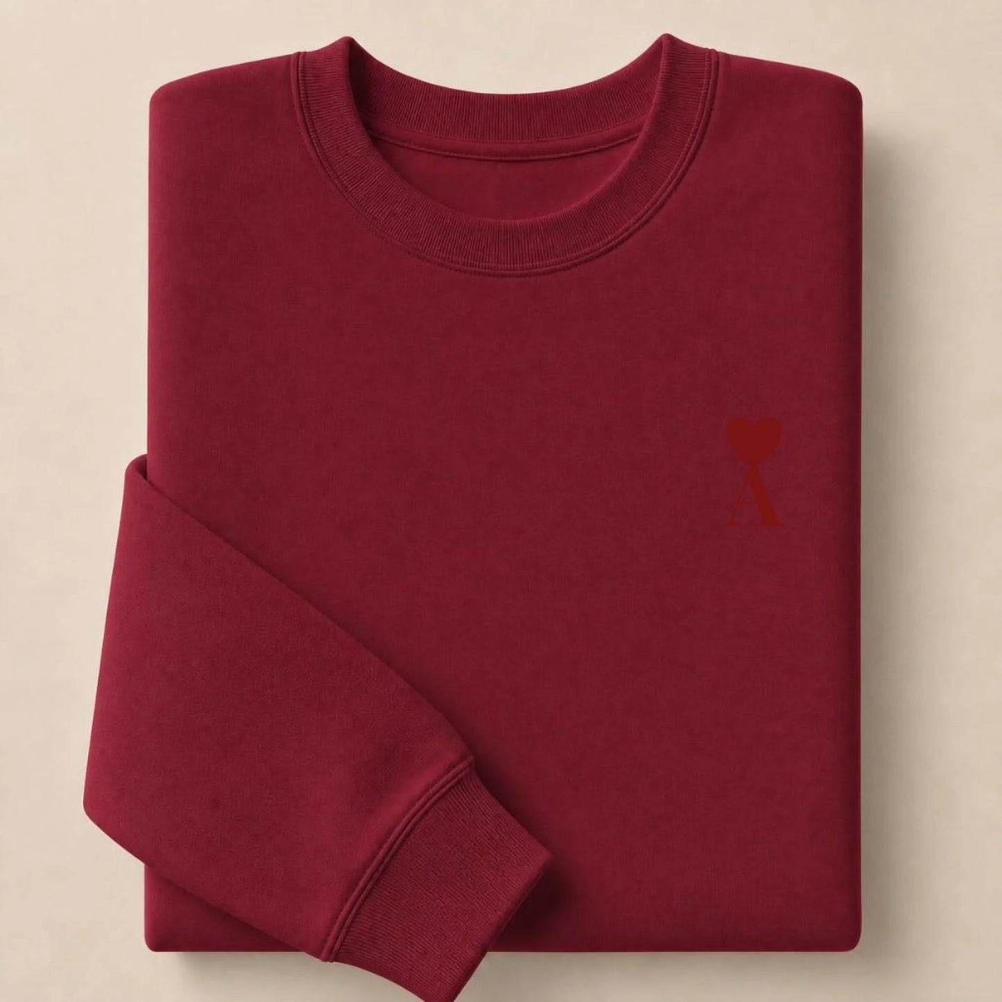 Tee Shirt personnalisé couple initiale – Hoodie Broderie Droite Rouge