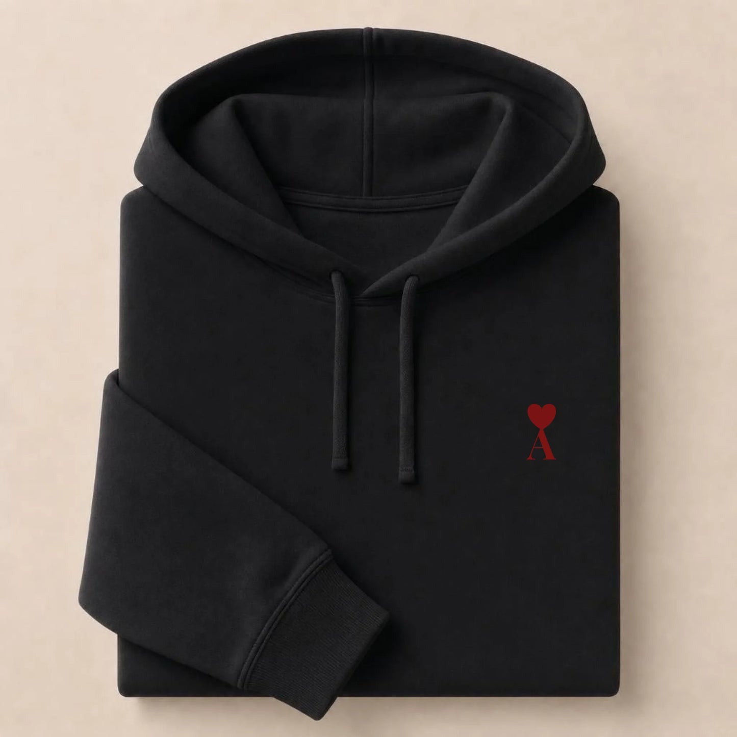 Tee Shirt personnalisé couple initiale – Hoodie Broderie Droite Rouge
